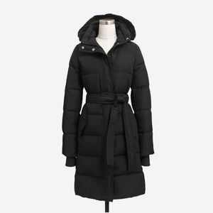 j crew black puffer jacket